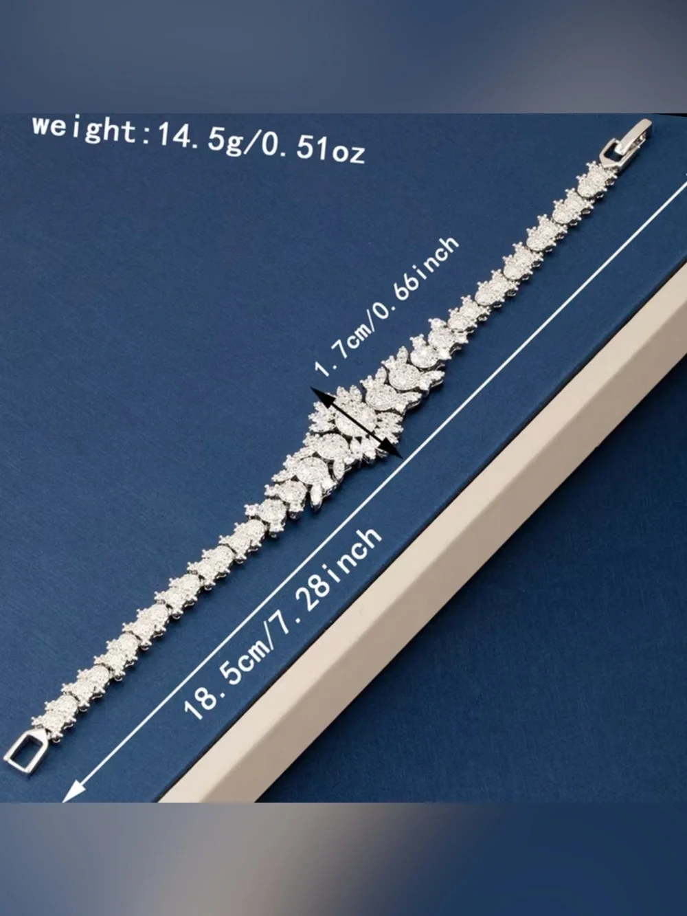 Silver-Tone Cubic Zirconia Sunrise Tennis Bracelet